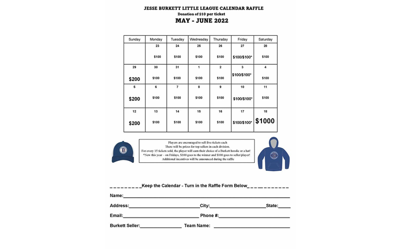 2022 Calendar Raffle - Click image for more info