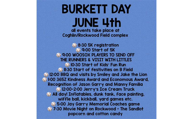 2022 Burkett Day Schedule