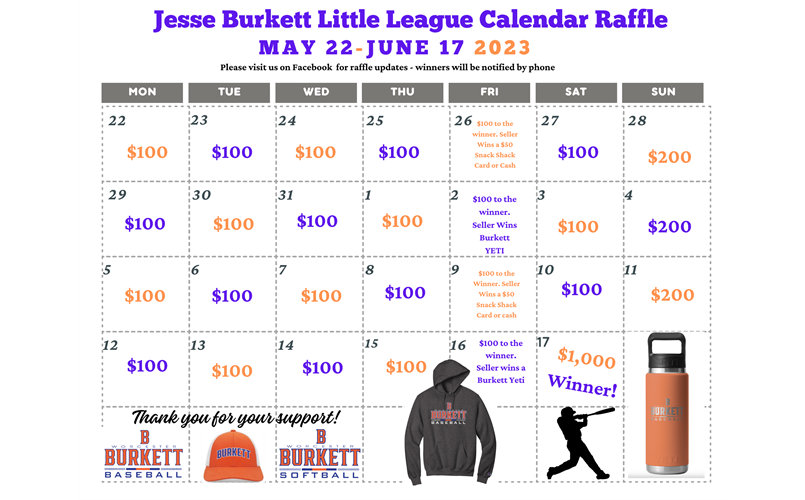 Calendar Raffle 2021